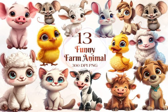 Download Funny Farm Animal Sublimation Clipart - Animal sublimation Collection