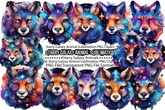 Download Starry Galaxy Animal Sublimation Bundle - Animal sublimation Collection