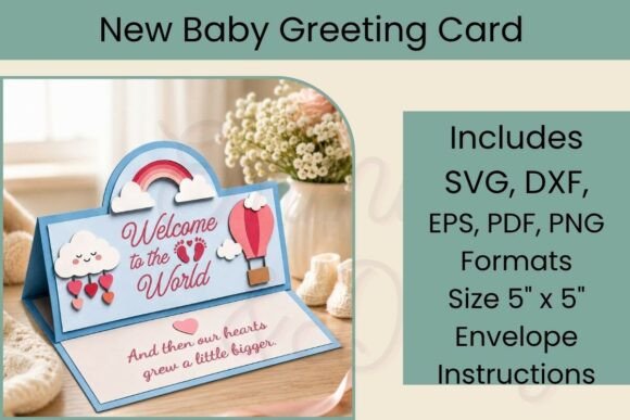 Download Newborn Baby Greeting Card SVG - Greeting card Collection