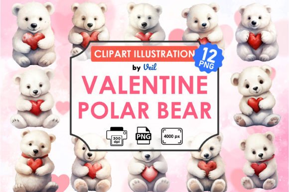 Download Valentine Polar Bear Clipart Bundle - Premium Resources