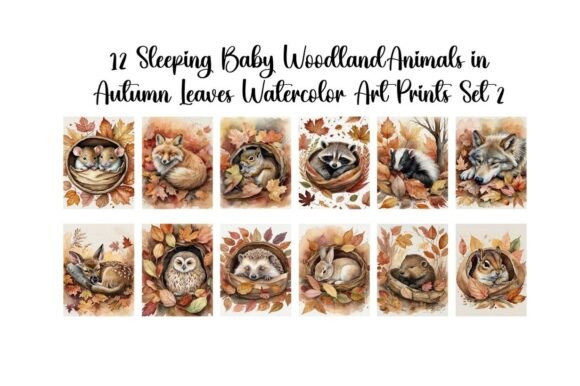 Download Woodland Baby Animals in Autumn Leaves - Woodland baby animals Collection