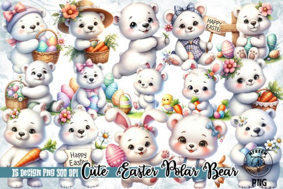 Download Cute Easter Polar Bear Clipart PNG - Premium Resources