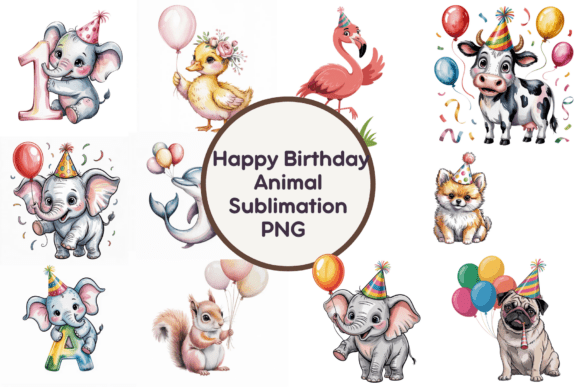 Download Happy Birthday Animal Sublimation - Animal sublimation Collection