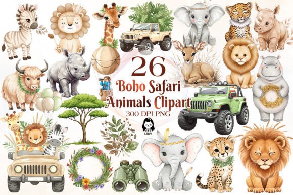 Download Cute Safari Animal Sublimation Clipart - Animal sublimation Collection