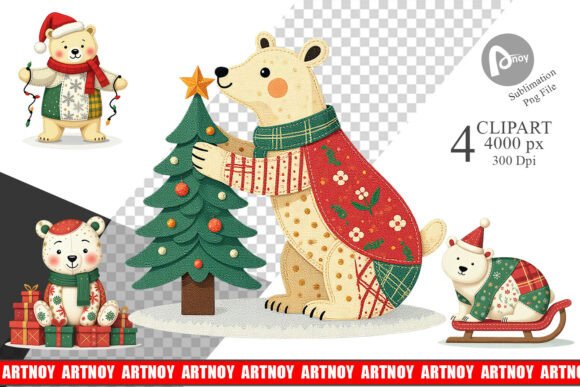 Download Patchwork Polar Bear Clipart - Polar bear clipart Collection