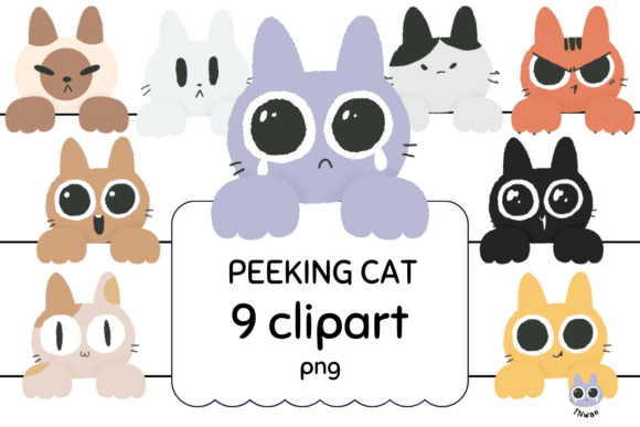 Download Baby Cat Peeking Cute Animal Sublimation - Animal sublimation Collection